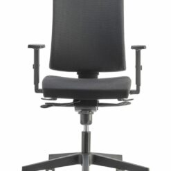 Fauteuil de bureau TISSEO noir avec accoudoirs