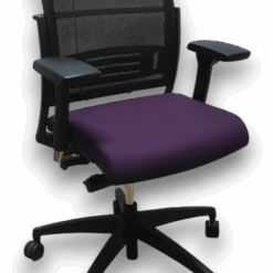 Fauteuil de bureau SITAG – Assise violette / Dossier résille noir