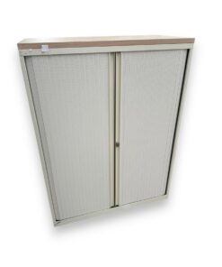 Armoire mi-haute métallique à rideaux