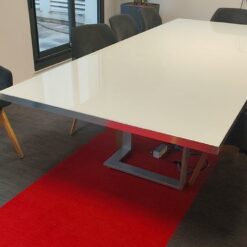 Grande table de réunion en verre trempé 120×280 cm