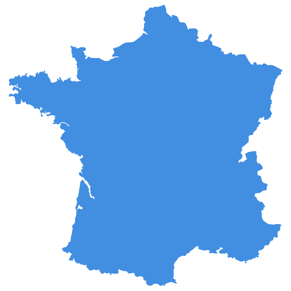 carte de france bleue