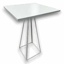 Table haute LUNAR blanche
